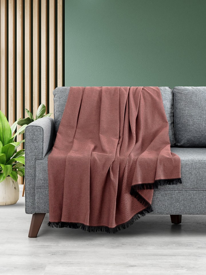 Colorful Cotton Koc w kolorze czerwonym rozmiar: 200x160 cm