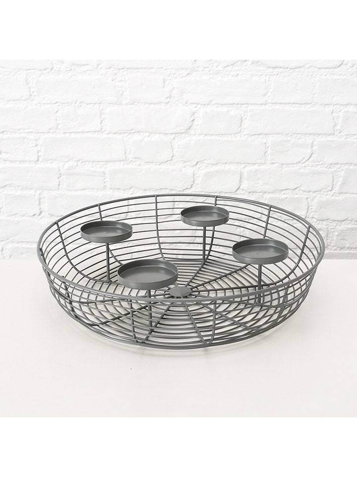 Boltze Świecznik "Matilde" w kolorze szarym - Ø 36 cm rozmiar: onesize