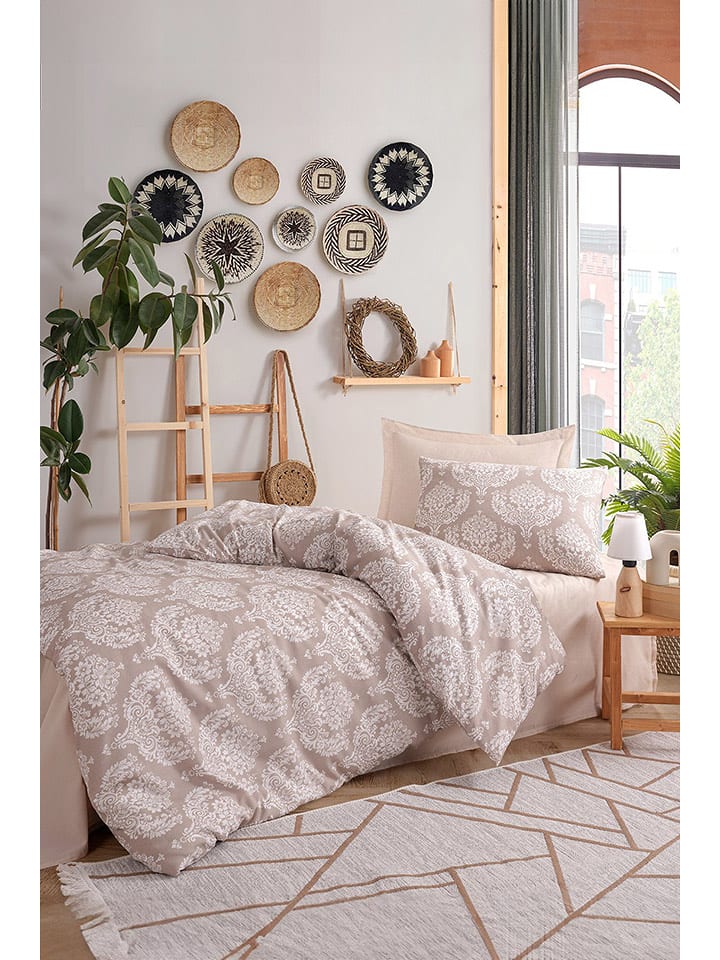 Elizabed Komplet pościeli w kolorze jasnobrązowym rozmiar: 155x200 cm