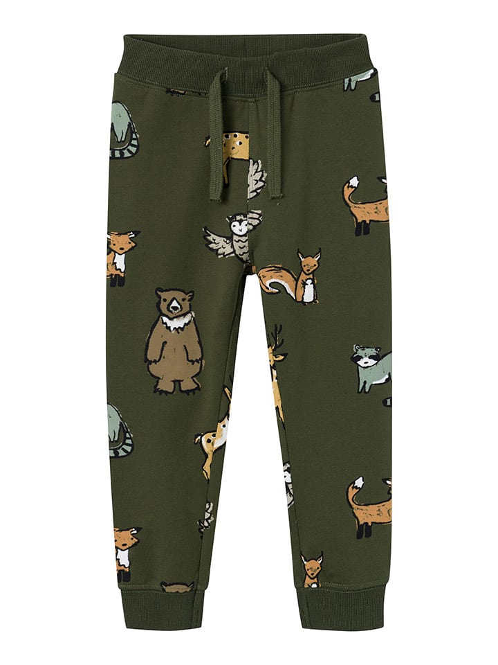 name it Spodnie dresowe "Osvald" w kolorze zielonym rozmiar: 104