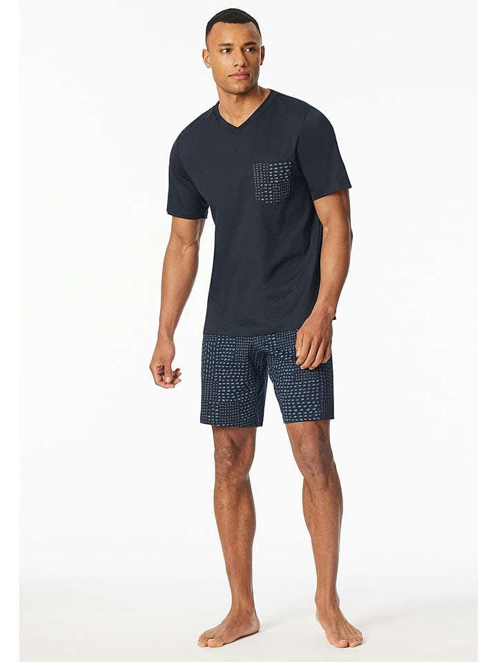 Schiesser Piżama w kolorze granatowym rozmiar: 58