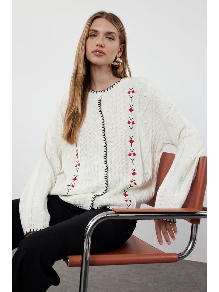 trendyol Kardigan w kolorze białym rozmiar: M