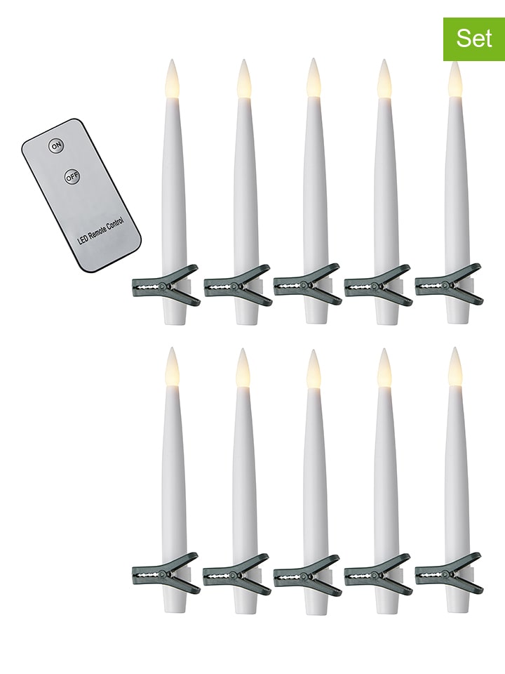 STAR Trading Świece LED (10 szt.) "Paulina" w kolorze białym rozmiar: onesize