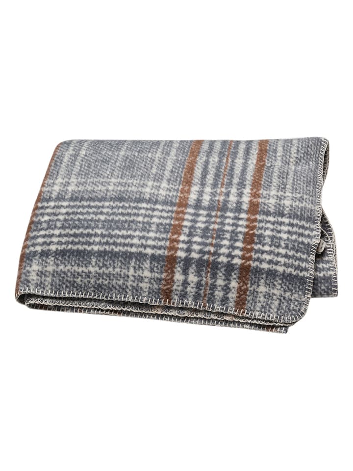 David Fussenegger Koc "Savonna - Karo" w kolorze szarym rozmiar: 150x200 cm