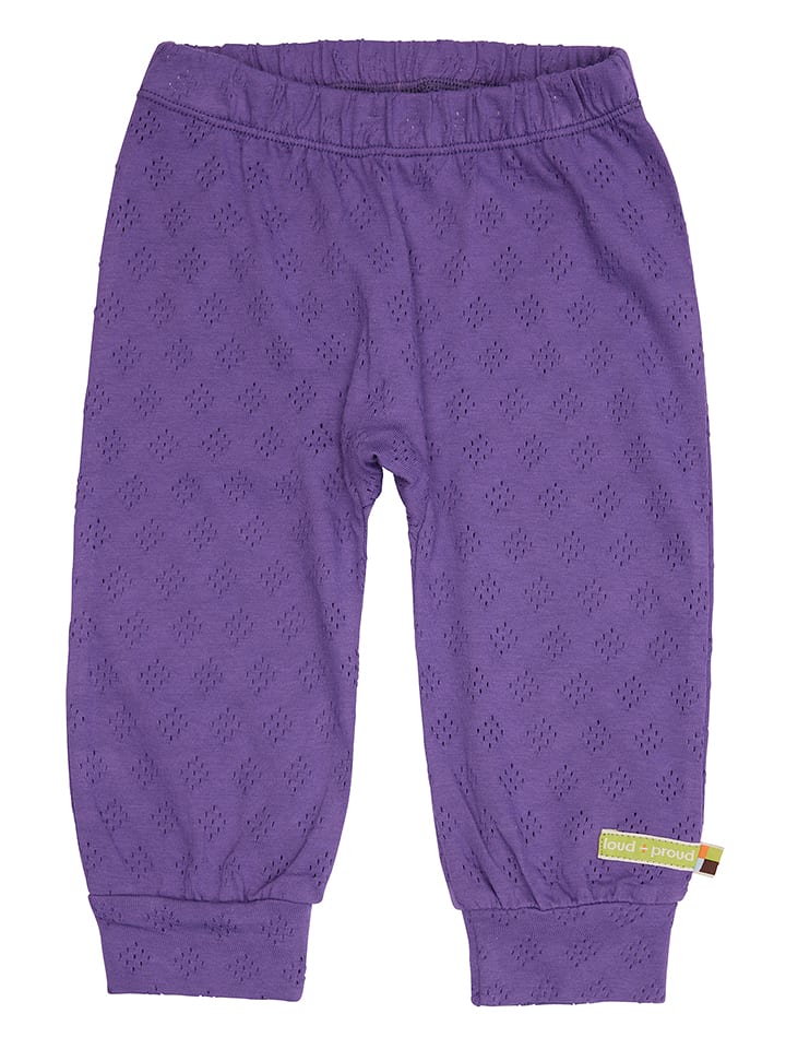 loud + proud Spodnie w kolorze fioletowym rozmiar: 74/80