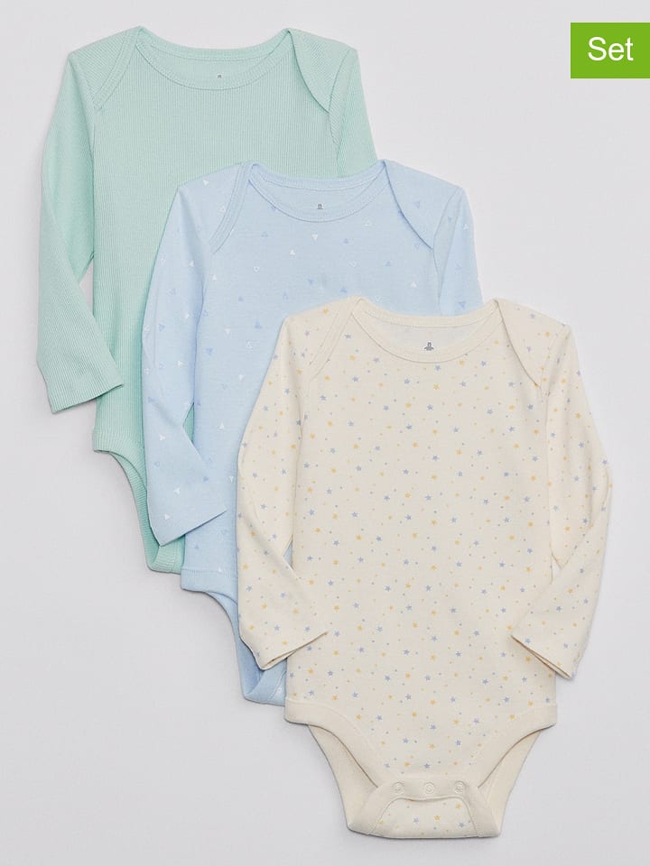 GAP Body (3 szt.) w kolorze żółtym, błękitnym i zielonym rozmiar: 68/74