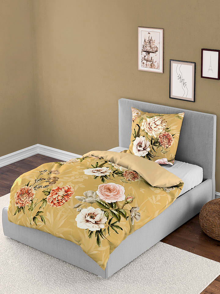 Bierbaum Komplet pościeli satynowej w kolorze żółtym rozmiar: 135x200 cm