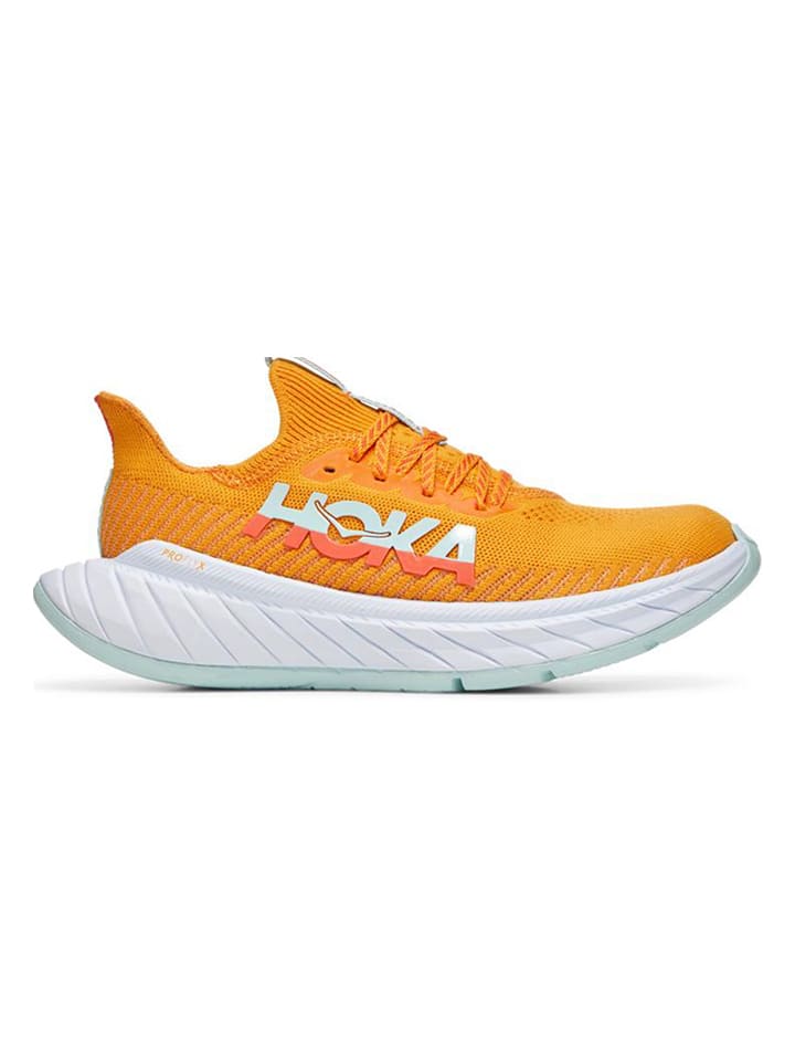 HOKA ONE ONE Buty "Carbon X3" w kolorze musztardowo-koralowym do biegania rozmiar: 41 1/3