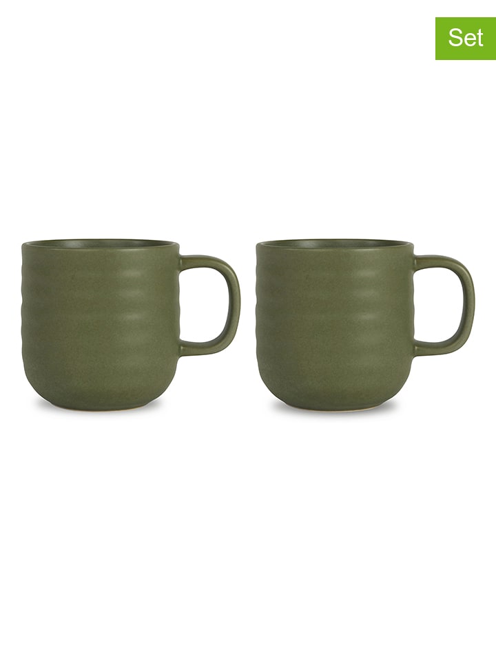 Sagaform Kubki (2 szt.) "Ellen" w kolorze zielonym - 370 ml rozmiar: onesize