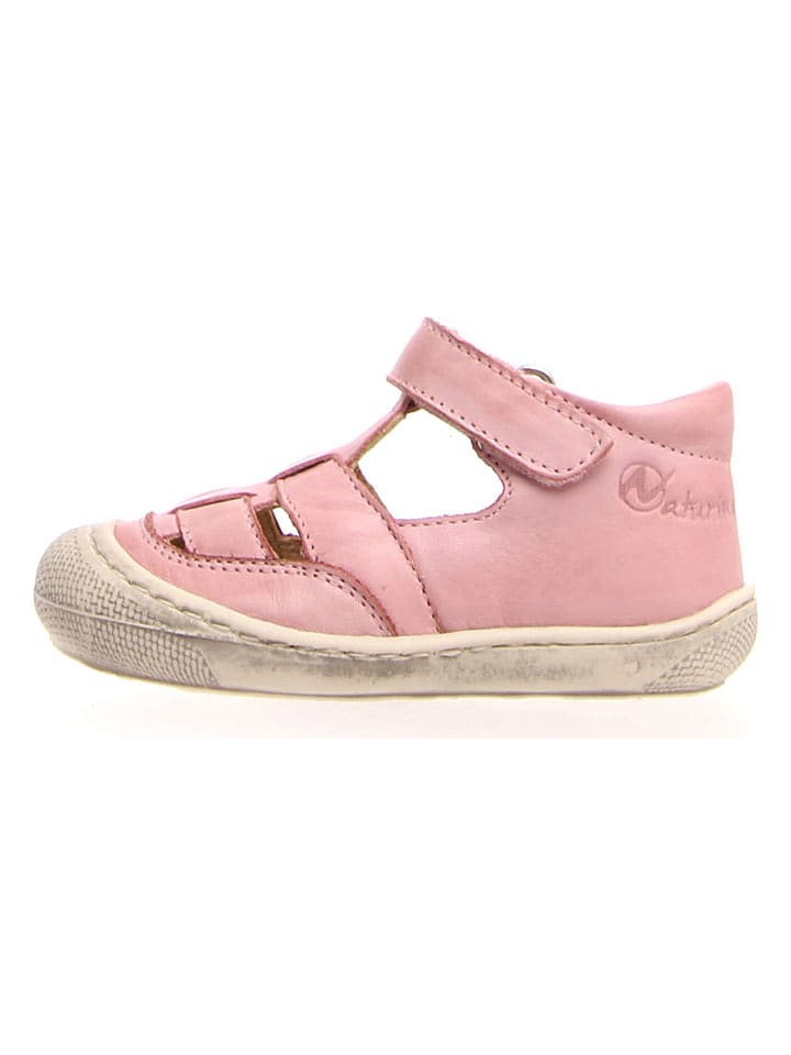 Naturino Skórzane półsandały "Wad" w kolorze jasnoróżowym rozmiar: 18