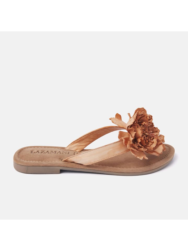 Lazamani Skórzane japonki w kolorze jasnobrązowym rozmiar: 36