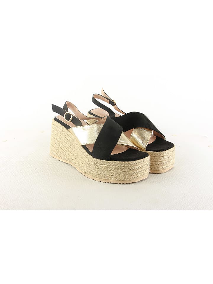 Poti Pati Sandały w kolorze czarnym na koturnie rozmiar: 37