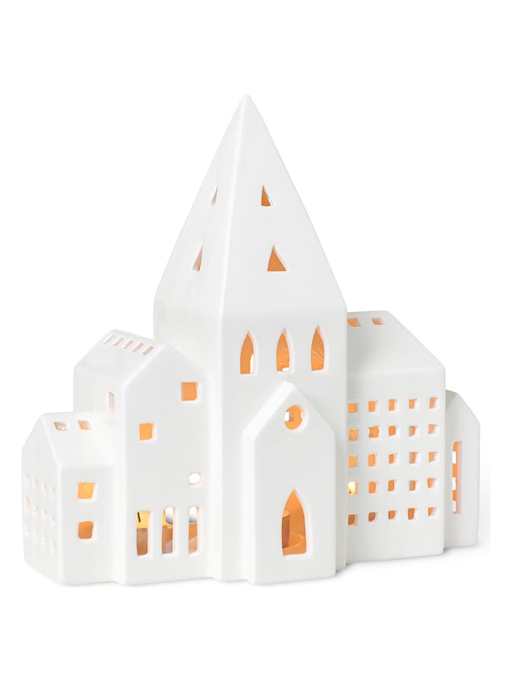 Kähler Świecznik "Urbania Iyshus" w kolorze białym - 20,5 x 21 x 8 cm rozmiar: onesize