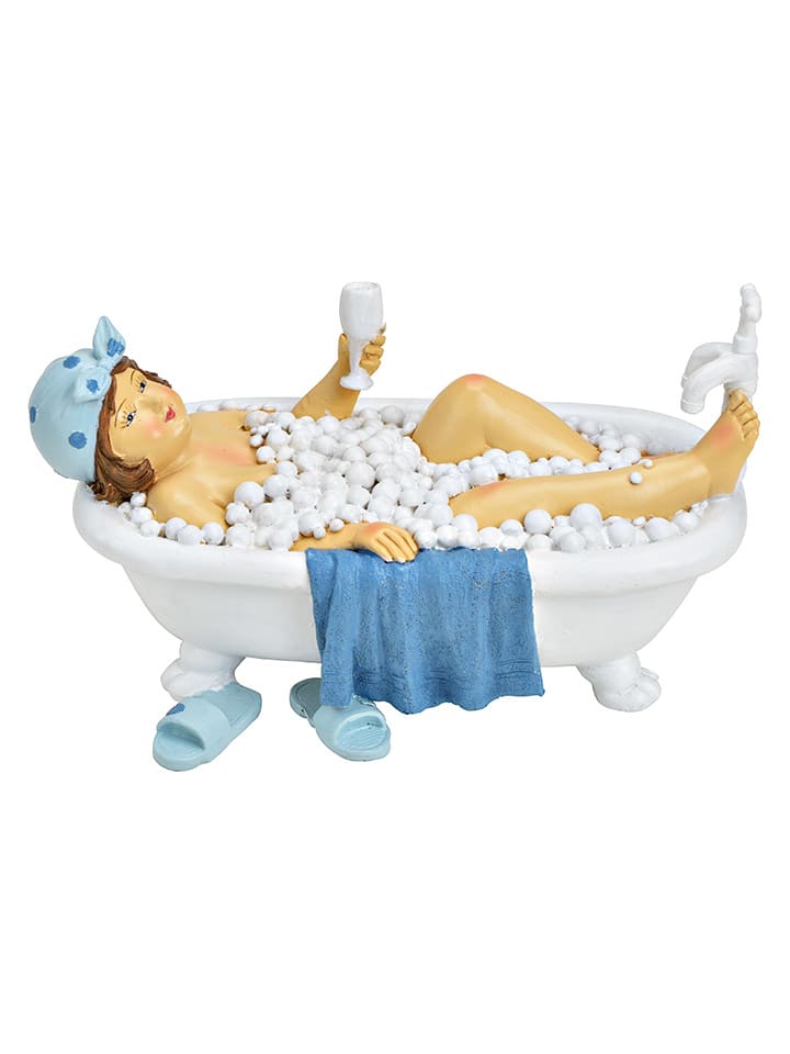 G. Wurm Figurka dekoracyjna "Woman" w kolorze niebiesko-białym - 20 x 11 cm rozmiar: onesize