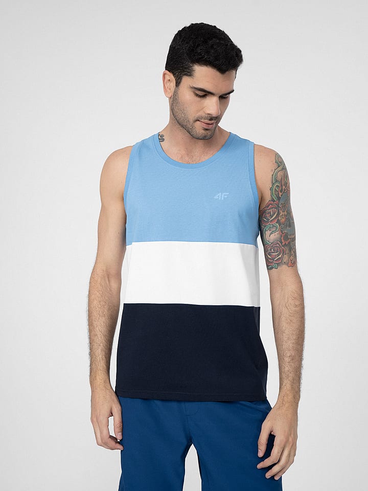 4F Top w kolorze niebiesko-białym rozmiar: M