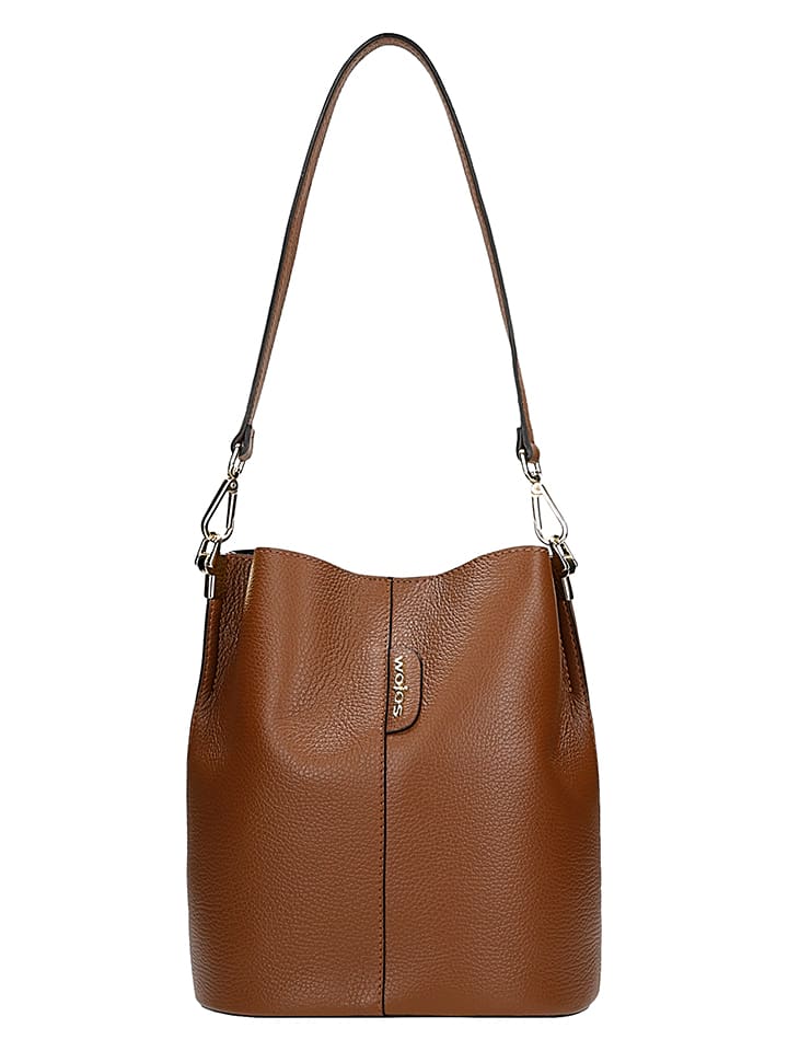 Wojas Skórzana torebka w kolorze jasnobrązowym - 30 x 26 x 15 cm rozmiar: onesize
