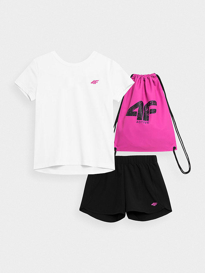 4F 3-częściowy zestaw w kolorze różowo-biało-czarnym rozmiar: 134/140