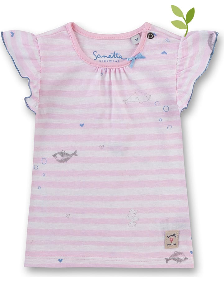 Sanetta Kidswear Koszulka w kolorze jasnoróżowo-białym rozmiar: 68