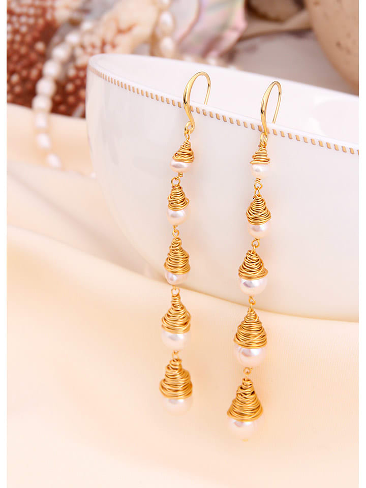 L'Atelier de Gaia Pozłacane kolczyki z perłami rozmiar: onesize