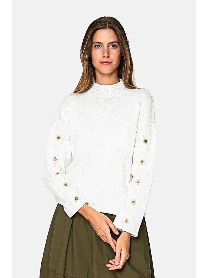 William de Faye Sweter w kolorze białym rozmiar: 34