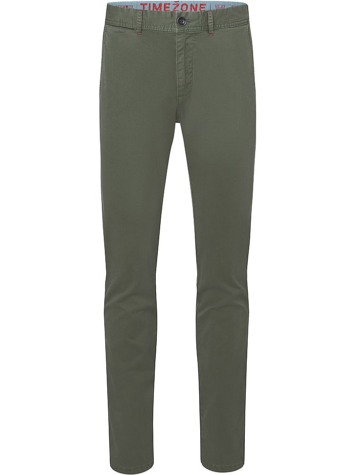 Timezone Spodnie chino "Spencer" w kolorze khaki rozmiar: W32