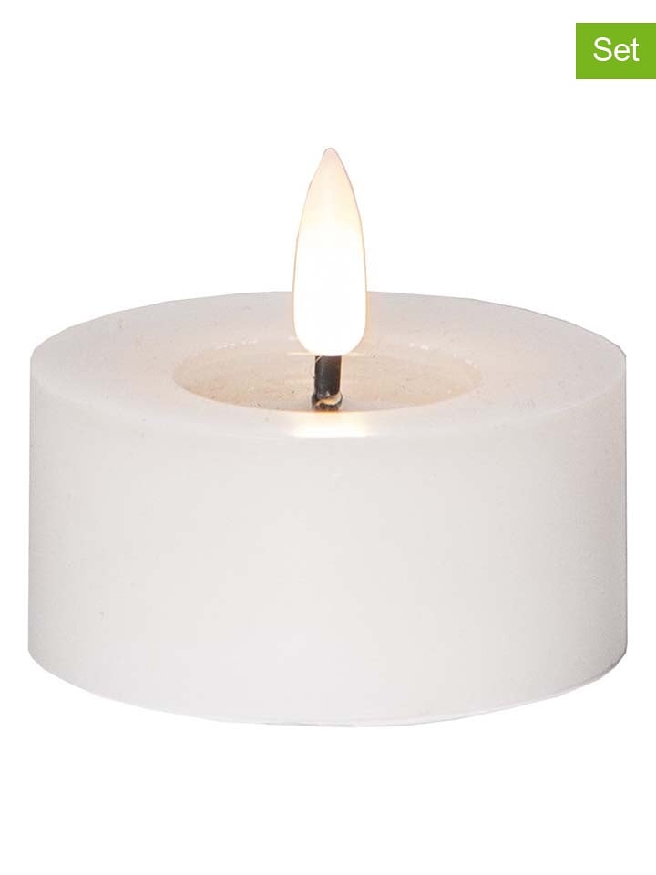 STAR Trading Świece woskowe LED (2 szt.) w kolorze białym - wys. 5,5 x Ø 7 cm rozmiar: onesize