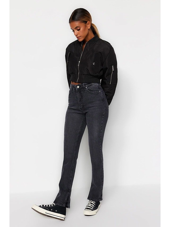 trendyol Dżinsy - Skinny fit - w kolorze antracytowym rozmiar: 38