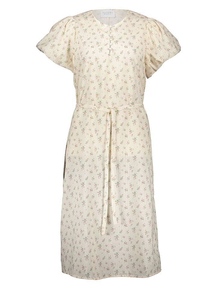 SisterS point Sukienka w kolorze kremowym ze wzorem rozmiar: M