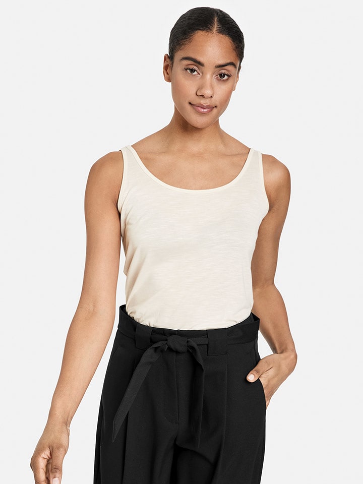 TAIFUN Top w kolorze kremowym rozmiar: 38