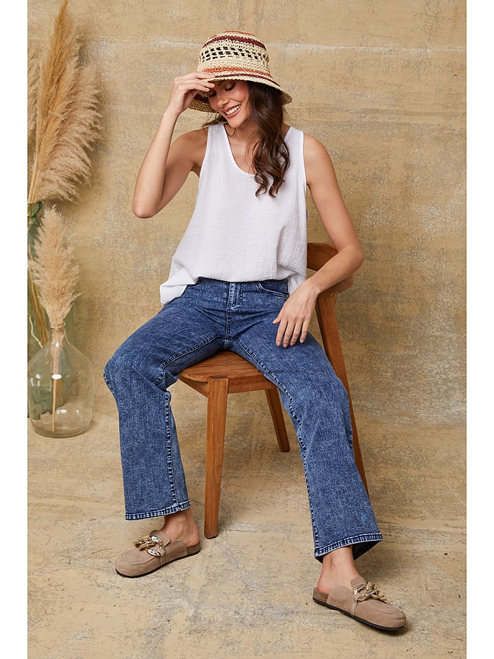 La Compagnie Du Lin Top "Roy" w kolorze białym rozmiar: M