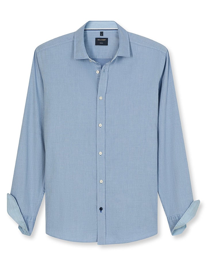 OLYMP Koszula "Casual" - Regular fit - w kolorze błękitnym rozmiar: XL