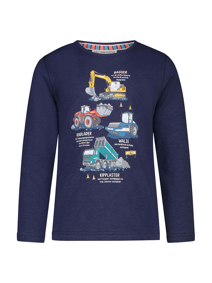 Salt and Pepper Koszulka "Excavators" w kolorze granatowym rozmiar: 128/134