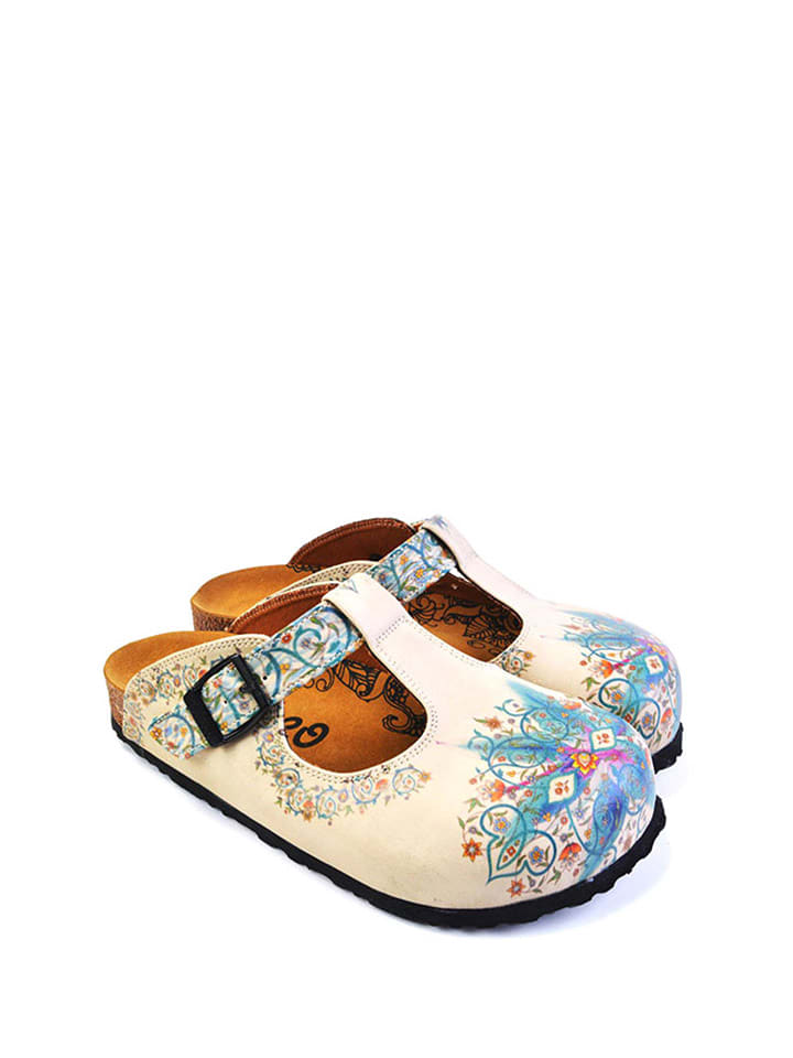 Calceo Chodaki w kolorze beżowym ze wzorem rozmiar: 41