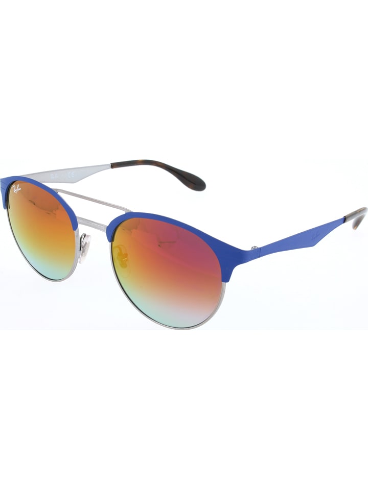 Ray Ban Okulary przeciwsłoneczne unisex w kolorze niebiesko-srebrnym rozmiar: 54