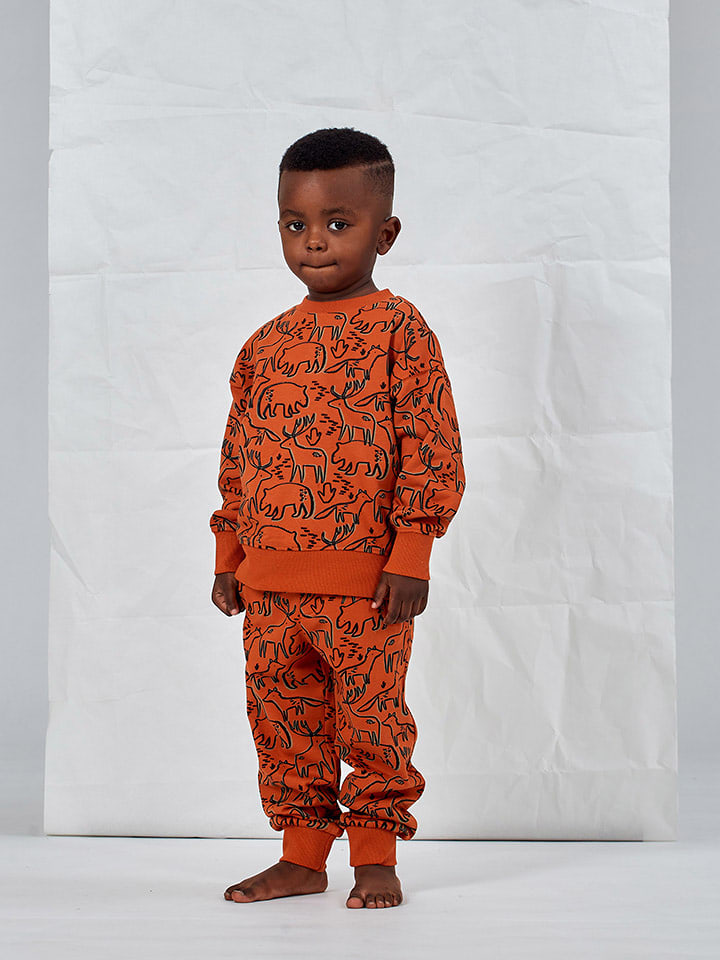 Sense Organics Spodnie dresowe "Bela" w kolorze pomarańczowym rozmiar: 134/140