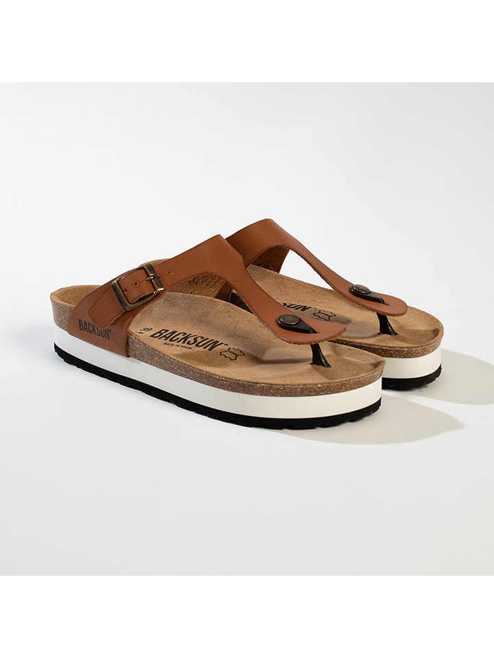 BACKSUN Japonki "Alghero" w kolorze jasnobrązowym rozmiar: 38