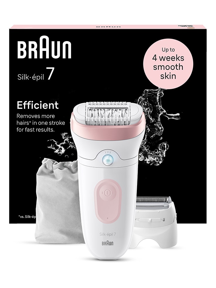 Braun Depilator "Silk-épil 7-030" w kolorze biało-jasnoróżowym rozmiar: onesize