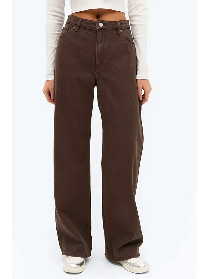 Monki Dżinsy - Comfort fit - w kolorze brązowym rozmiar: W27