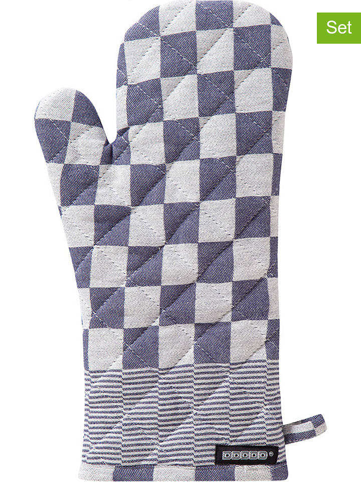 DDDDD Rękawice kuchenne (2 szt.) "Barbecue" w kolorze niebieskim - 36 x 18 cm rozmiar: onesize