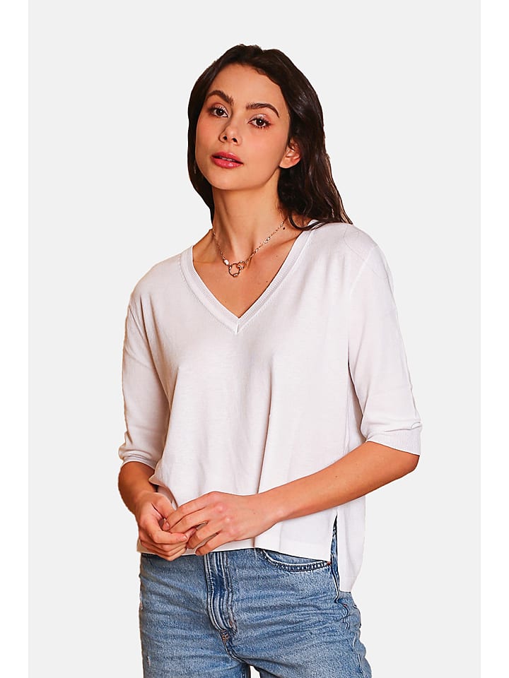 ASSUILI Sweter w kolorze białym rozmiar: 42