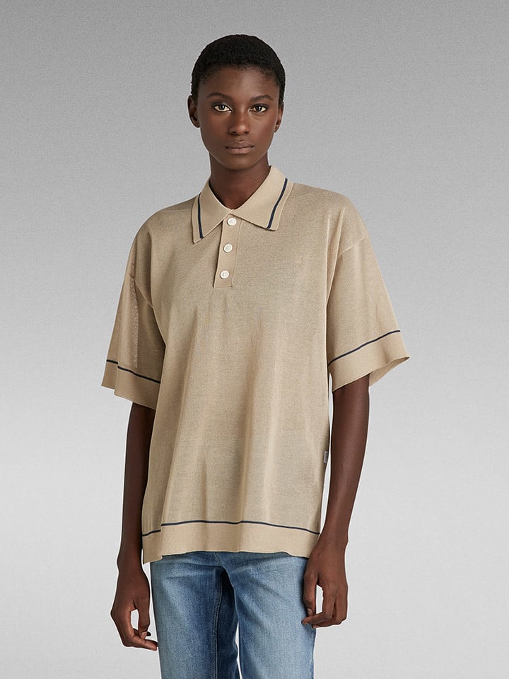 G-Star Koszulka polo w kolorze beżowym rozmiar: S