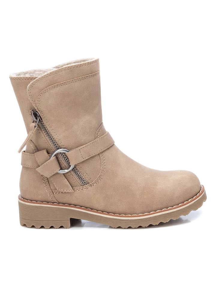 XTI Kids Kozaki w kolorze beżowym rozmiar: 34