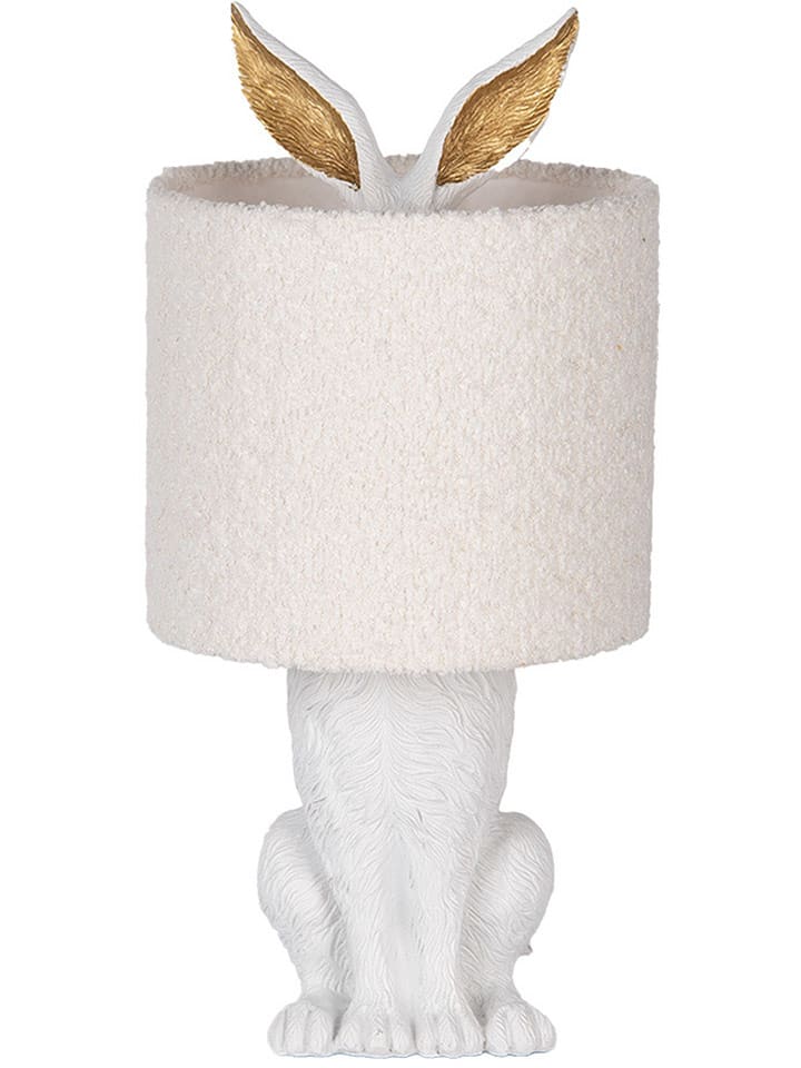 Clayre & Eef Lampa stołowa w kolorze białym - wys. 43 x Ø 20 cm rozmiar: onesize