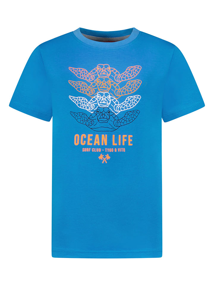 Tygo & Vito Koszulka "Ocean life" w kolorze niebieskim rozmiar: 122/128