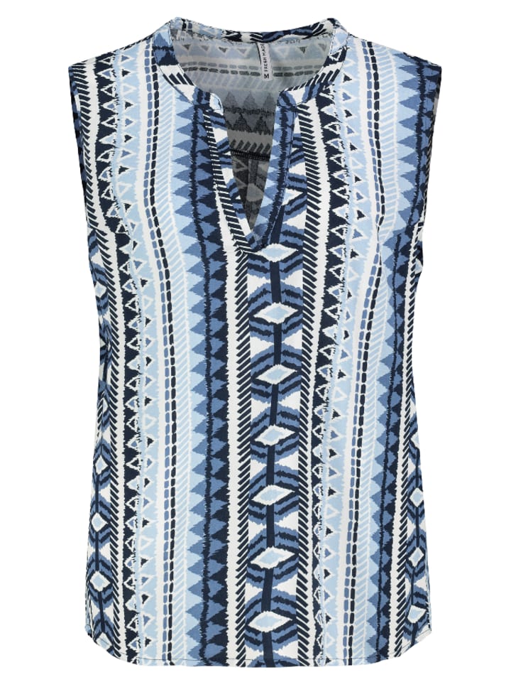 Fresh Made Bluzka w kolorze niebiesko-kremowym rozmiar: XXL