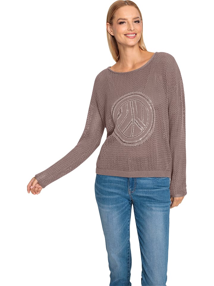 Heine Sweter w kolorze szarobrązowym rozmiar: 44