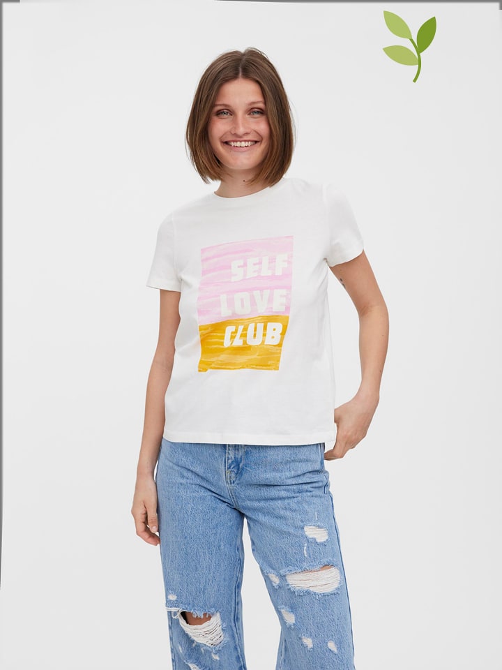 Vero Moda Koszulka "Joyfrancis" w kolorze białym rozmiar: XS