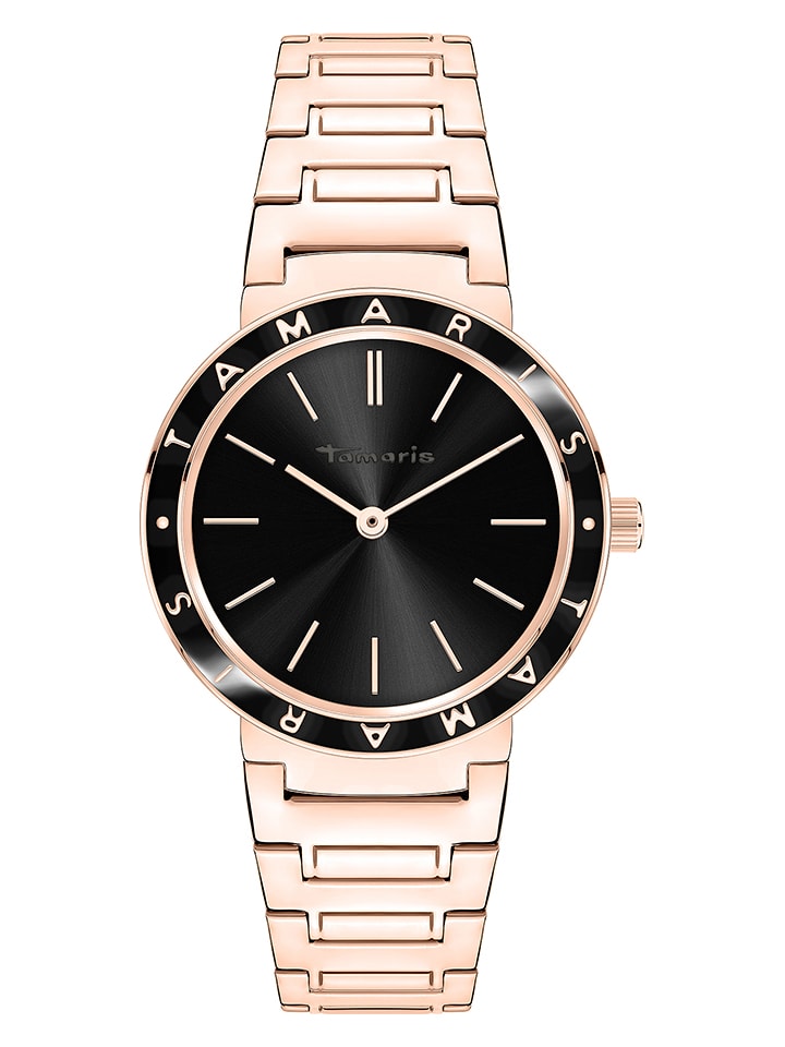 Tamaris Zegarek kwarcowy w kolorze różowozłoto-czarnym rozmiar: onesize