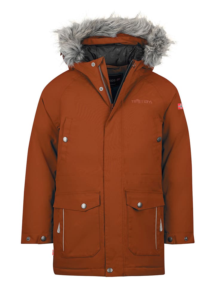 Trollkids Parka "Nordkapp" w kolorze jasnobrązowym rozmiar: 104