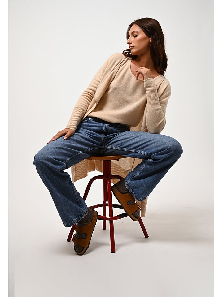 AUTHENTIC CASHMERE Kaszmirowy kardigan "Chésery" w kolorze beżowym rozmiar: M